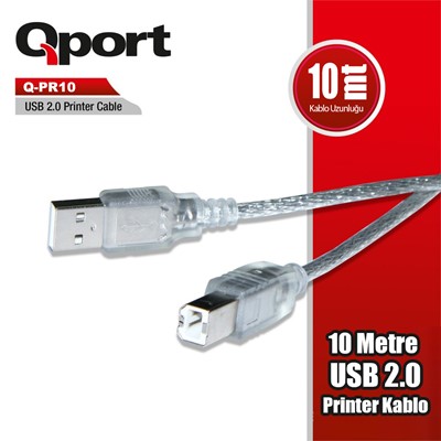 Qport (Q-Pr10) Usb2.0 10 Metre Prınter Kablosu