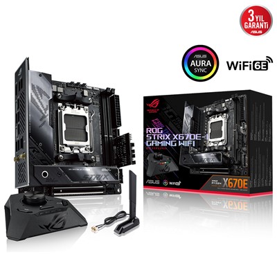 Asus Rog Strıx X670e-I Gamıng Wıfı Am5 Ddr5 Ses Glan Hdmı/Usb Sata3 Usb3.2 Mıtx