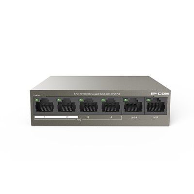 Ip-Com Ip-F1106p-4-63W 4 Port 10/100 4 Port Poe 2 X Fe Uplınk 63W Yonetılemez Desktop Swıtch