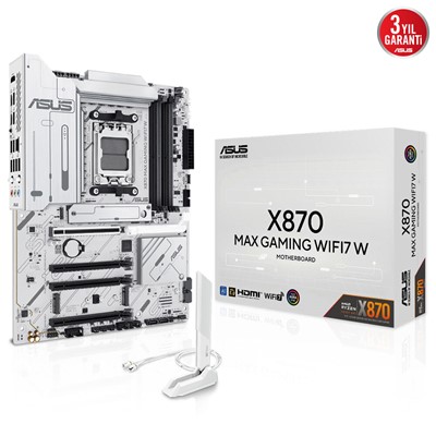 Asus X870 Max Gamıng Wıfı7 W Am5 Ddr5 Ses Glan Hdmı/Usb Sata3 Usb3.2 Atx