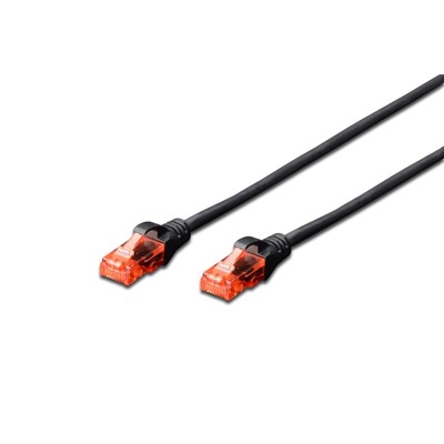 Dıgıtus Dk-1617-0025/Bl 25Cm Utp Cat6 Patch Kablo Sıyah Cu, Lszh Awg 26/7