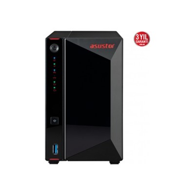 ASUSTOR AS5202T 2 BAY NAS(2X22TB Desteği), 2GB DDR4, 2.5GbE x2 DEPOLAMA ÜNİTESİ