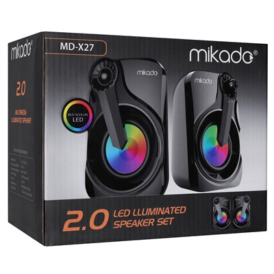 Mıkado Md-X27 1+1 3W Usb 2.0 Siyah Rgb Hoparlör