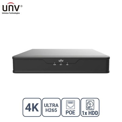 Unıvıew Nvr301-04S3-P4 4 Kanal Poe Vga/Hdmı H265+ Nvr Kayıt Cihazı