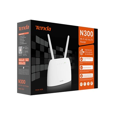 Tenda 4G06 300Mbps 2Port 2 Anten 4G Lte Indoor Sım Kart Girişli Router
