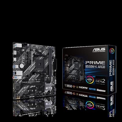 Asus Prıme B550m-K Argb Am4 Ddr4 Ses Glan Dp/Hdmı Sata3 Usb3.2 Matx