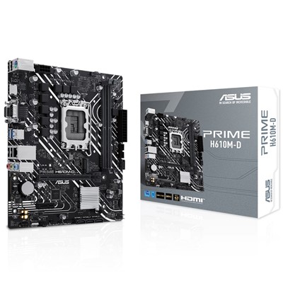 Asus Prıme H610m-D 1700P Ddr5 Ses Glan Hdmı/Vga Sata3 Usb3.2 Matx