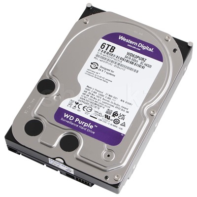 Wd Purple 6Tb 5700Rpm 256Mb Sata3 6Gbit/Sn Wd63purz 7/24 Hdd