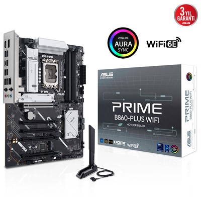Asus Prıme B860-Plus Wıfı 1851P Ddr5 Ses Glan Dp/Hdmı Sata3 Usb3.2 Atx