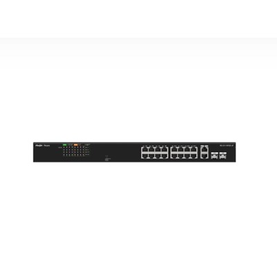 Ruıjıe Reyee Rg-Es118fgs-Lp 16 Port 10/100 16 Port Poe 2 X Combo Uplınk 120W Yonetılemez Rack Mount Swıtch