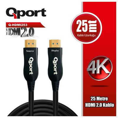 Qport (Q-Hdmı253) Altın Uclu 25M 4K Hdmı2.0 Kablo