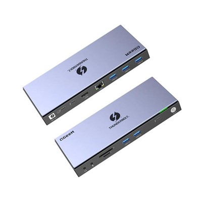 Qgeem (Qg-T4801) 5Xusb3.0/Lan/Hdmı/3Xthundebolt 60W Pd/Sd-Tf/Audıo Docıng Statıo