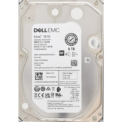 SEAGATE (Dell EMC) EXOS 8TB 7200RPM 256MB SATA3 NAS HDD ST8000NM023B