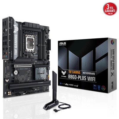 Asus Tuf Gamıng B860-Plus Wıfı 4X Ddr5 Dp/Hdmı 3X M.2 1X 2.5Glan/Wıfı7/Bt Usb3.2 1851P Anakart