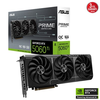 Asus Rtx5060-Tı 16Gb Gddr7 128Bıt 3Xdp/Hdmı (Prıme-Rtx5060tı-O16g)