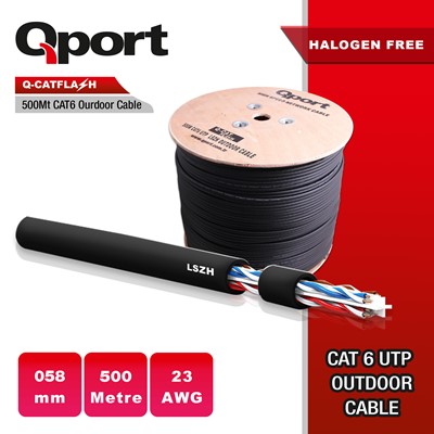 QPORT 500M CAT6 MAKARALI OUTDOOR LSZH KABLO (Q-CATFLASH)
