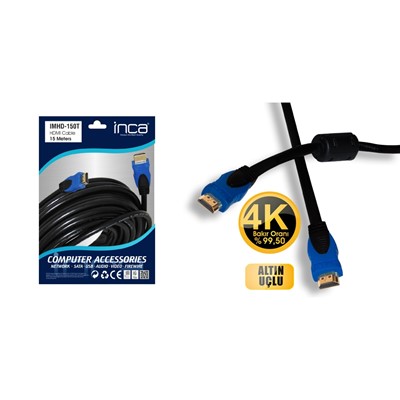 Inca (Imhd-150T) V1.4 Altın Uclu 15Mt Hdmı Kablo