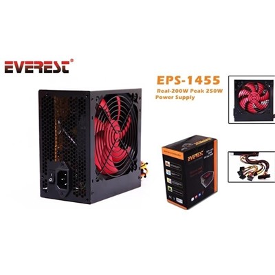 EVEREST EPS-1455 250W 12cm FANLI POWER SUPPLY 2xSATA