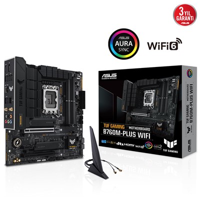 Asus Tuf Gamıng B760m-Plus Wıfı Iı 4Xddr5 Hdmı/Dp 3Xm.2 Glan/Wıfı6/Bt 1700P Anakart