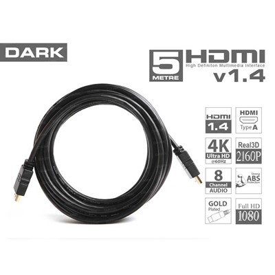 Dark Dk-Hd-Cv14l500 Hdmı Kablo Ağ Destekli 5Mt Ver1.4 Altın Uçlu 3D