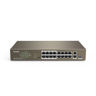 Tenda Tef1118p 16 Port 10/100 Poe 150W 2X10/100/1000  1Sfp Yonetılmez Swıtch