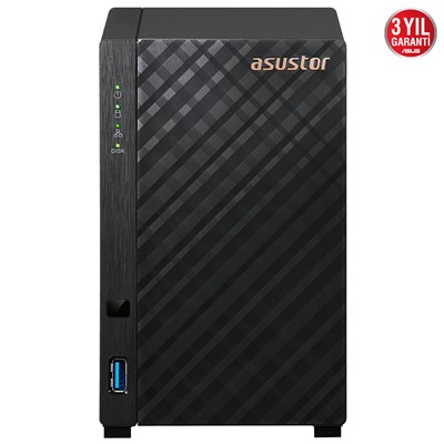 Asustor As1102tl 1Gb Ddr4 2 Bay (2X 22Tb Desteği) Realtek Rtd1619b 1Gbe X1, Usb 3.2 X1, Usb 2.0 X1 Nas Depolama Ünitesi