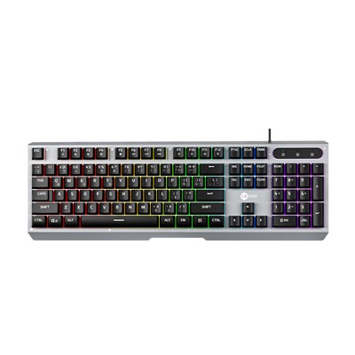 Lecoo Kb121 Usb Kablolu Makro Tuslu Rgb Turkce Q Mekanık Gamıng Klavye Metal Grı