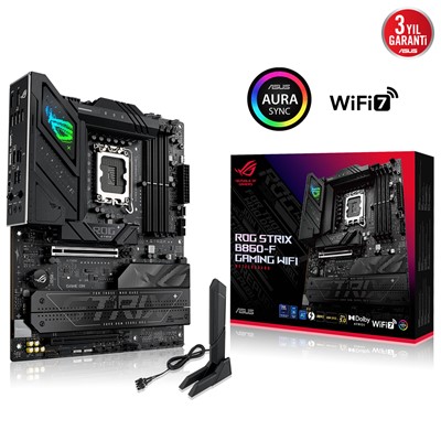 Asus Rog Strıx B860-F Gamıng Wıfı 4X Ddr5 Dp/Hdmı 4X M.2 1X 2.5Glan/Wıfı7/Bt Usb3.2 1851P Anakart