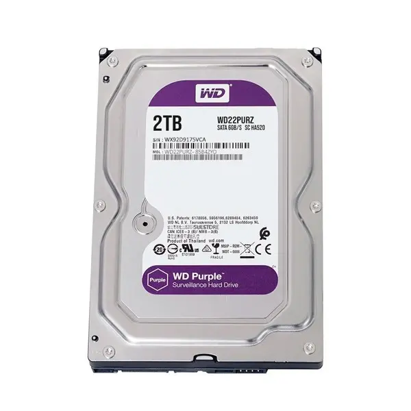 Wd Purple 2Tb 5400Rpm 256Mb Sata3 6Gbit/Sn Wd22purz 7/24 Hdd