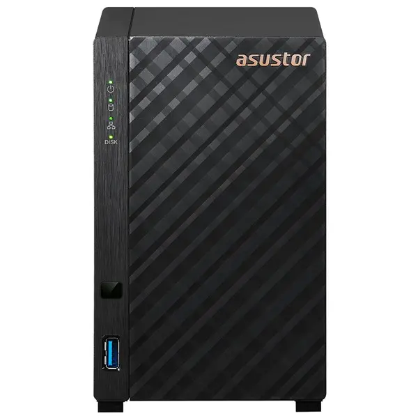 Asustor As1102t 2 Slot Tower Nas 1.4 Quad Ghz 1Gb Ddr4 2.5Gbe