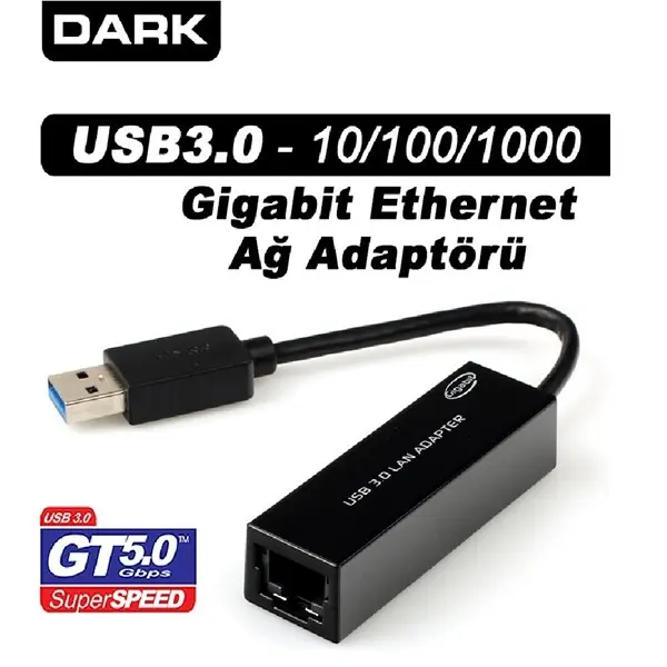 Dark Dk-Nt-U3glan 10/100/1000 Usb3.0 Ethernet Dönüştürücü