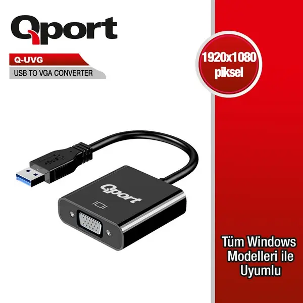 Qport (Q-Uvg) Usb 3.0 To Vga Cevırıcı