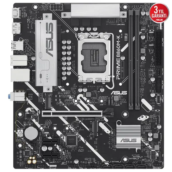 Asus Prıme B860m-K 2X Ddr5 Dp/Hdmı 2X M.2 1X 2.5Glan Usb3.2 1851P Anakart