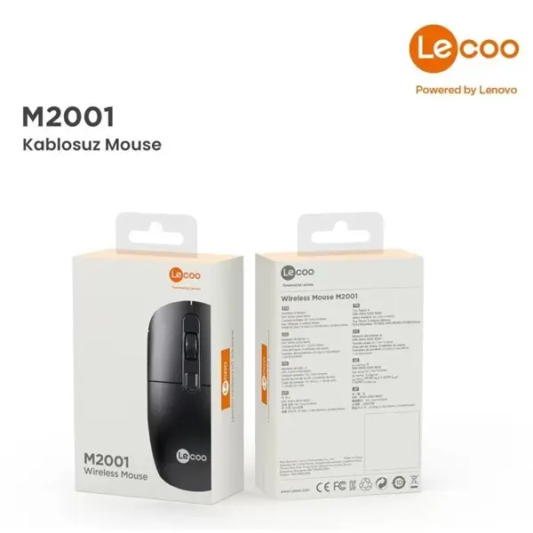 Lecoo M2001 Kablosuz 1600 Dpı Siyah Mouse