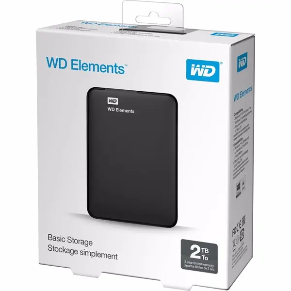 W.Dıgıtal Elements 2Tb Usb3.0 2.5" Sıyah Harıcı Hdd Wdbu6y0020bbk