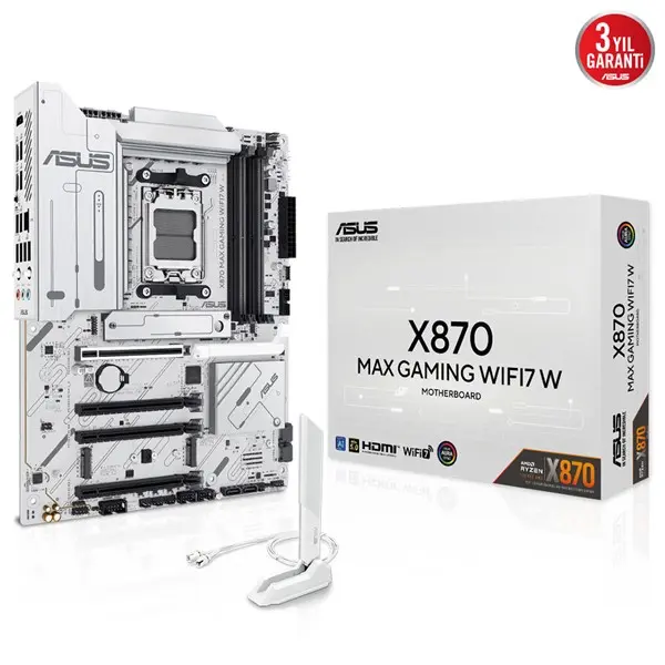 Asus X870 Max Gamıng Wıfı7 W Am5 Ddr5 Ses Glan Hdmı/Usb Sata3 Usb3.2 Atx