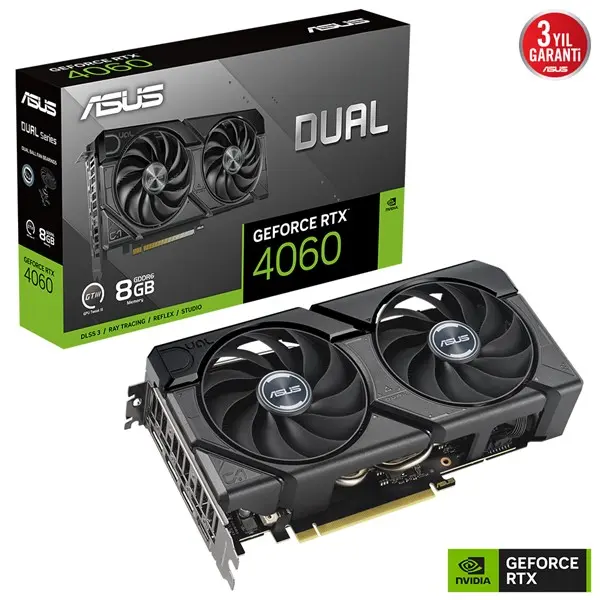 Asus Dual-Rtx4060-O8g-Evo Rtx4060 8Gb Gddr6x 128Bit 3Xdp/1Xhdmı