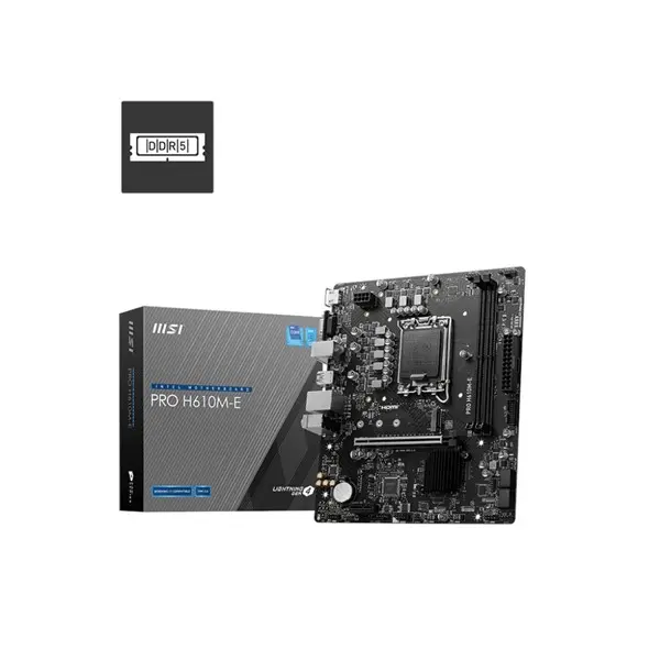 Msı Pro H610m-E 1700P Ddr5 Ses Glan Hdmı/Vga Sata3 Usb3.2 Matx