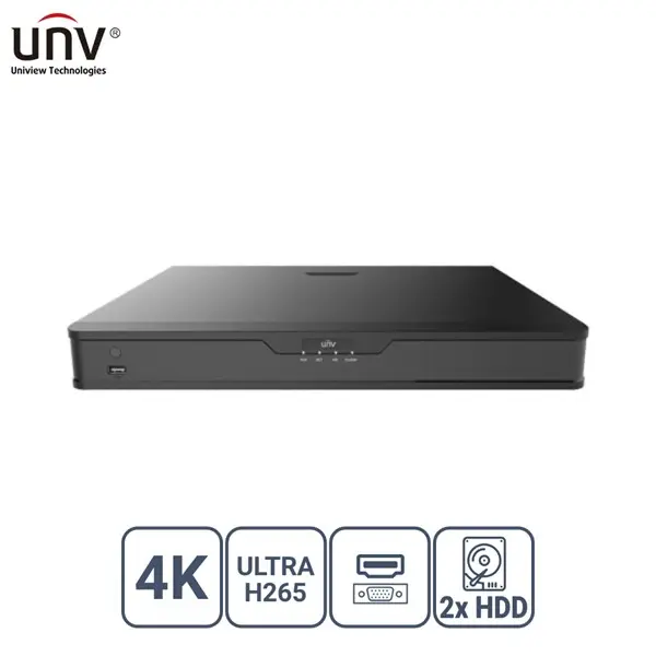 Unıvıew Nvr302-16S2 16 Kanal Vga/Hdmı 2X Hdd H265+ Nvr Kayıt Cihazı