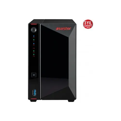 ASUSTOR AS5202T 2 BAY NAS(2X22TB Desteği), 2GB DDR4, 2.5GbE x2 DEPOLAMA ÜNİTESİ