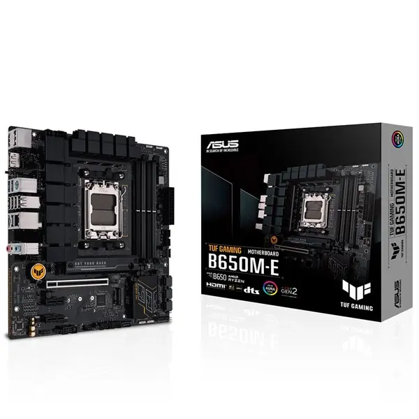 Asus Tuf Gamıng B650m-E Am5 Ddr5 Ses Glan Dp/Hdmı Sata3 Usb3.2 Matx