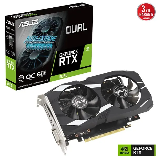 Asus Dual-Rtx3050-O6g Rtx3050 6Gb Gddr6 Hdmı/3Xdp Pcı-E 4.0