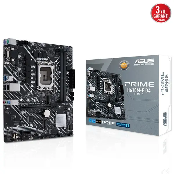 Asus Prıme H610m-E D4 Csm 2Xddr4 Hdmı/Dp 2Xm.2 1Xglan 1700P Anakart