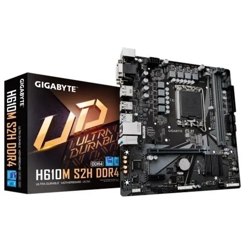 Gıgabyte H610m-S2h-Ddr4 2Xddr4 Vga/Dvı 1Xm.2 1Xglan 1700P (12.Gen 13.Gen) Anakart