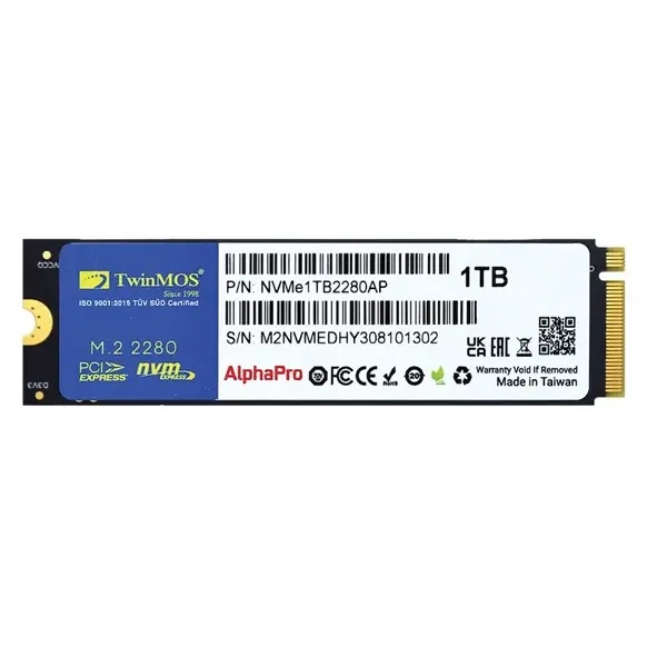 Twınmos 1Tb 3600/3250Mb/S M2 Pcıe Gen3 Nvme Ssd Nvme1tb2280ap 3D-Nand