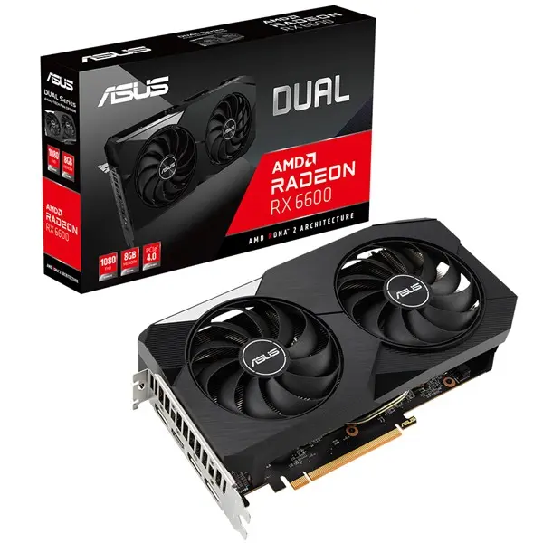 Asus Dual-Rx6600-8G Rx6600 8Gb Gddr6 128Bit 3Xdp/1Xhdmı Pcı-E 4.0