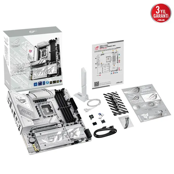 Asus Rog Strıx B860-G Gamıng Wıfı 4X Ddr5 Dp/Hdmı 4X M.2 1X 2.5Glan/Wıfı7/Bt Usb3.2 1851P Anakart
