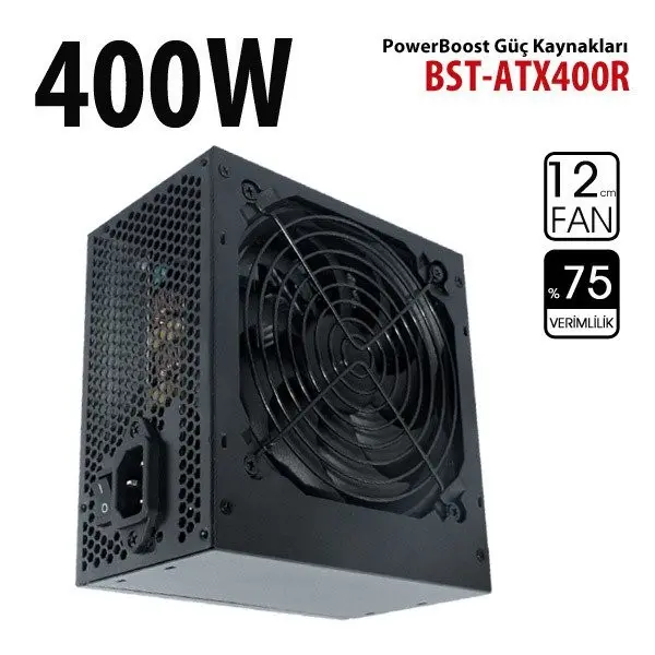 POWER BOOST  400W 12cm FANLI POWER SUPPLY KUTULU (BST-ATX400R)