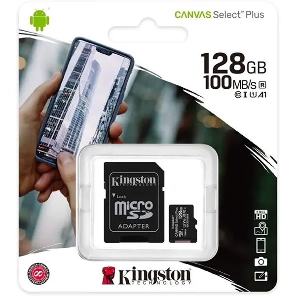 Kıngston Canvas Select Plus 128Gb Mıcro Sdxc Class10 Hafıza Kartı Sdcs2/128Gb