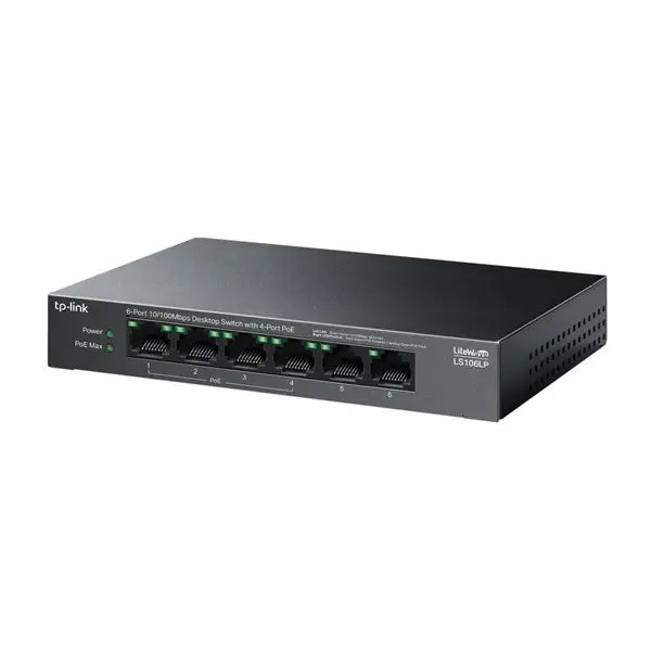 Tp-Lınk Ls106lp 6 Port 10/100 4 Port Poe+ Yonetılemez Desktop Swıtch Metal Kasa